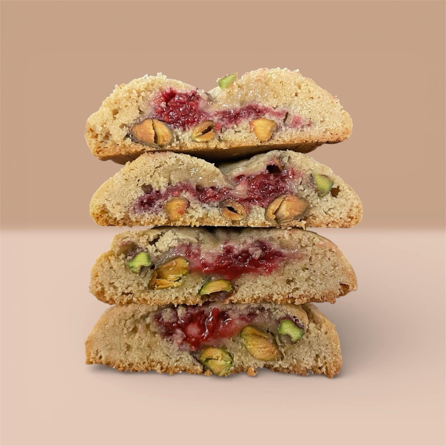 Cookie Pistache/ Cœur Framboise Hibiscus